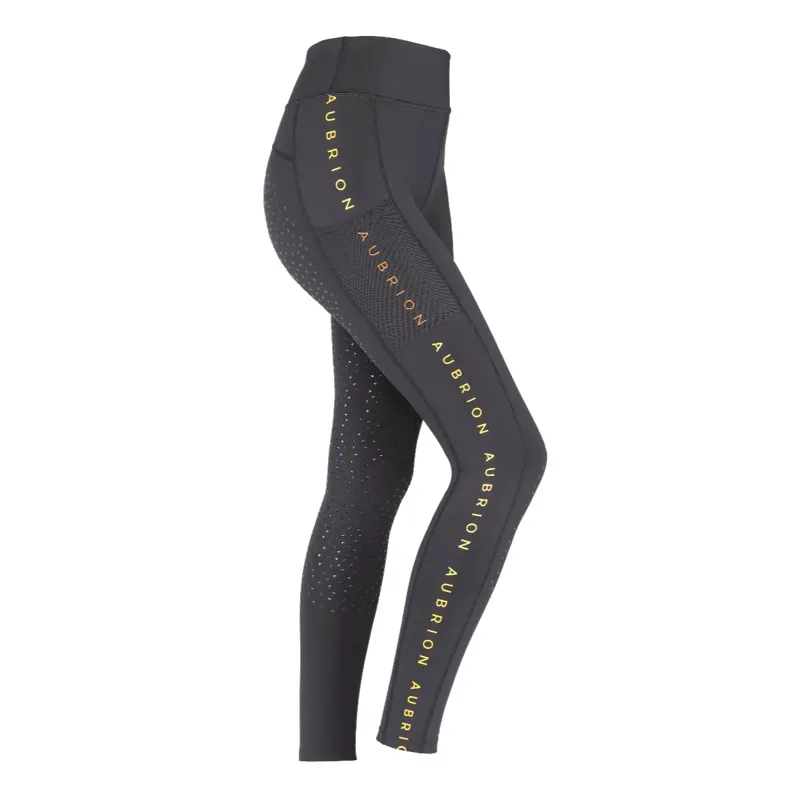 Aubrion Brook Logo Riding Tights Maids - Jet Black
